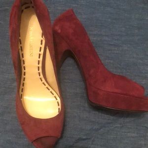 Enzo peep toe platform heels